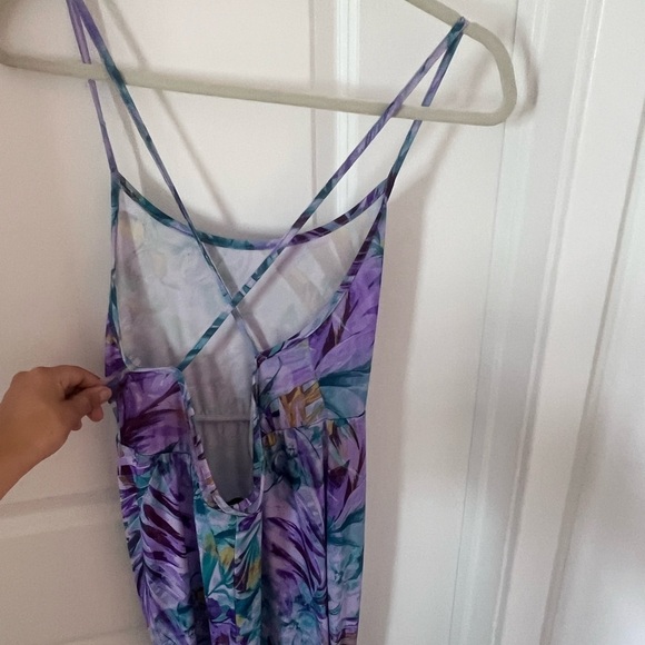 Floral Maxi Dress in Purple and Green Size Medium - Picture 7 of 8